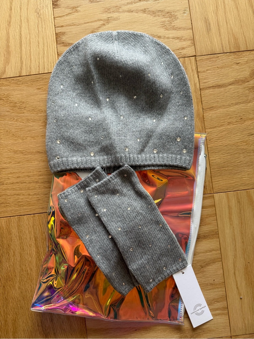Cashmere Knit Beanie and Wristwarmers Set